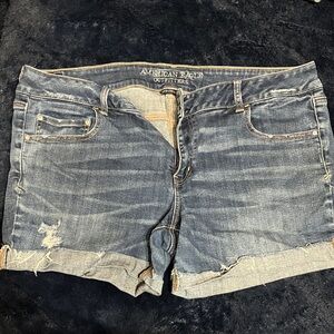 American Eagle Outfitters Distressed Blue Jean Shorts